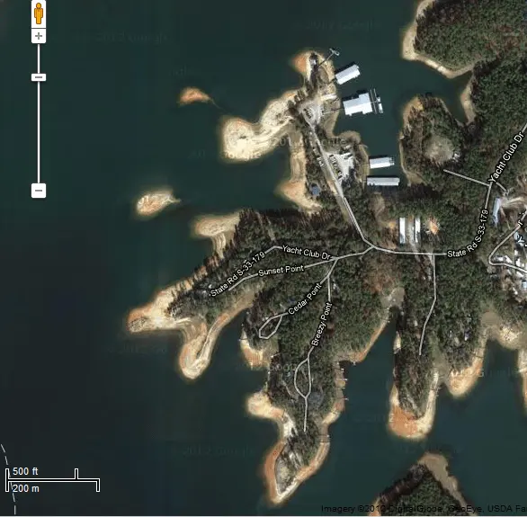 an aerial view of an island.